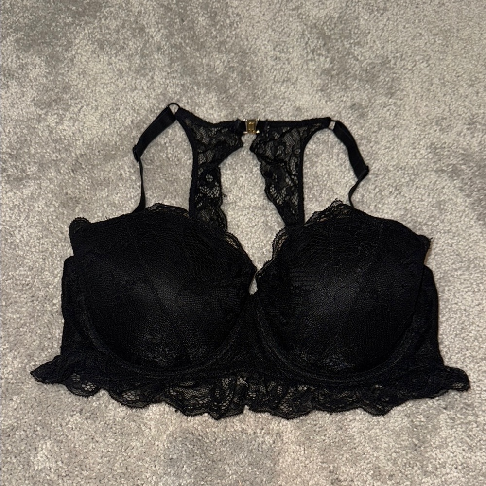 H&M Black Bralette with Adjustable Straps and Delicate Trim